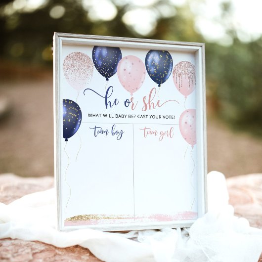 Balloons marinebrosa Geschlecht offenbart Boy oder Poster