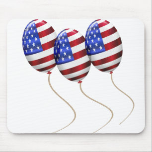 Balloons mit amerikanischer Flagge für den 4. Juli Mousepad
