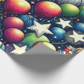 Balloons mit Glitzer Stars Geschenkpapier (Ecke)
