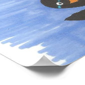 Balloons mit Pinguin Art Poster Print (Ecke)