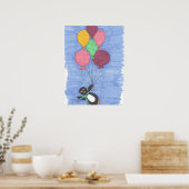 Balloons mit Pinguin Art Poster Print (Küche)