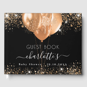 Balloons mit schwarzem Glitzer für Babydusche Gästebuch
