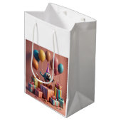 Balloons niedliche Kunstwerke Mittlere Geschenktüte (Vorderseite Schrägansicht)
