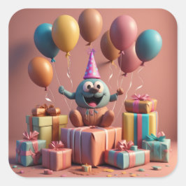 Balloons niedliche Kunstwerke Quadratischer Aufkleber