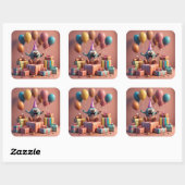 Balloons niedliche Kunstwerke Quadratischer Aufkleber (Blatt)