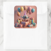 Balloons niedliche Kunstwerke Quadratischer Aufkleber (Tasche)