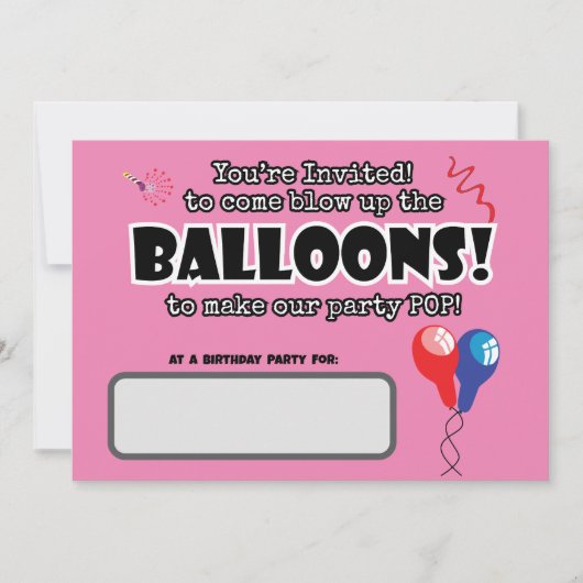 BALLOONS niedlicher Spaß bereit zum Pop Geburtstag Einladung (Vorderseite)