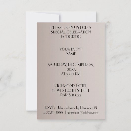 Balloons Paris Eiffel Tower Glam Chic Ivory Einladung (Rückseite)