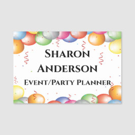 Balloons Party Celebration Design Name Tag Namensschild