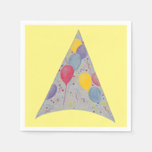 Balloons Party Hat Birthday Paper Napkins Serviette (Vorderseite)