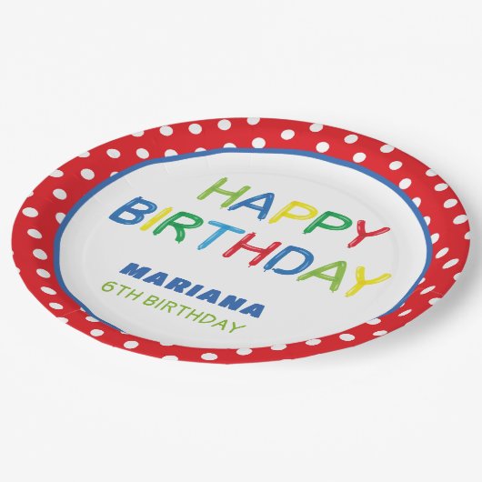 BALLOONS PARTY PAPPTELLER (Schrägansicht)