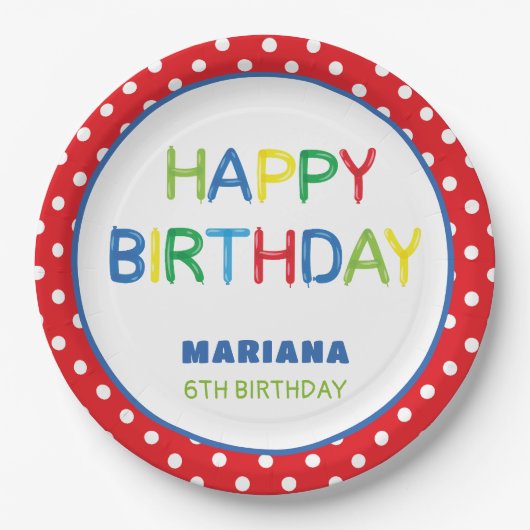 BALLOONS PARTY PAPPTELLER (Vorderseite)