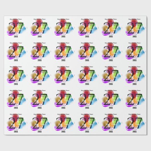 Balloons Personalisiert Geburtstagsgeschenke Geschenkpapier (Flach)