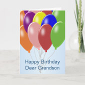 Balloons Personalisiert Grandson Birthday Karte (Vorderseite)
