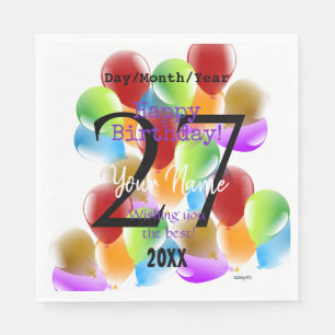 Balloons Personalisiert Happy Birthday Paper Napki Serviette