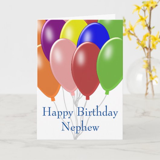 Balloons Personalisiert Nephew Geburtstag Karte (Gelbe Blume)