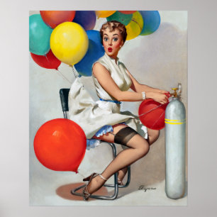 Balloons Pin Up Poster
