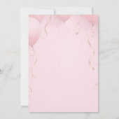 Balloons Pink Gold Arch Kalligraphie Süß 16 Einladung (Rückseite)