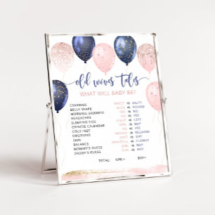 Balloons pink or blue Old Wives Tales Poster