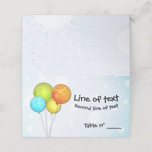 Balloons Platzkarte (Außenseite Aufgefaltet)