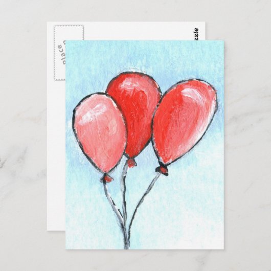 Balloons Postkarte (Vorne/Hinten)