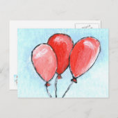 Balloons Postkarte (Vorne/Hinten)