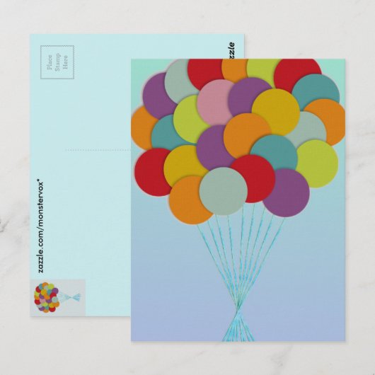 Balloons Postkarte (Vorne/Hinten)