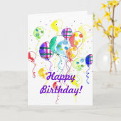 Balloons Rainbow Party Celebrate Confetti Karte (Gelbe Blume)