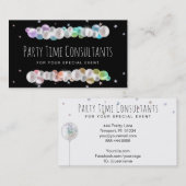 *~* Balloons Rainbow Party Event Plane Modern Visitenkarte (Vorne/Hinten)