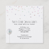 *~* Balloons Rainbow Party Event Plane Quadratische Visitenkarte (Rückseite)