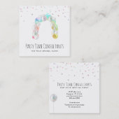 *~* Balloons Rainbow Party Event Plane Quadratische Visitenkarte (Vorne/Hinten)