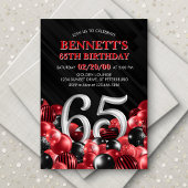 Balloons Red 65 h Geburtstag Einladung