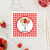 Balloons & Red Gingham 1. Geburtstag Serviette (Beispiel)