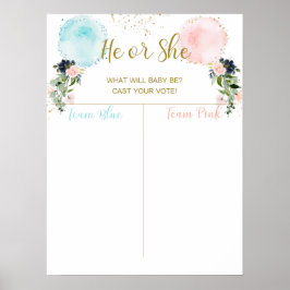 Balloons Schlagen Sie Ihre Stimme, Baby Girl oder  Poster