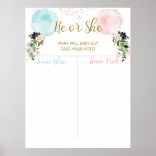 Balloons Schlagen Sie Ihre Stimme, Baby Girl oder  Poster