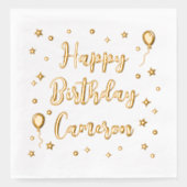 Balloons Stars Confetti Happy Geburtsname Servietten Mit Folie (Vorderseite)