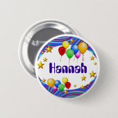 Balloons & Sterne ~ Name-Schaltfläche Button (Vorne & Hinten)
