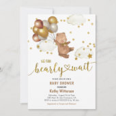 Balloons Teddy Bear wir können frühes Abwarten Bab Einladung (Vorderseite)