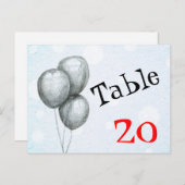 Balloons Tischnummer Postkarte (Vorne/Hinten)