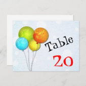 Balloons Tischnummer Postkarte (Vorne/Hinten)