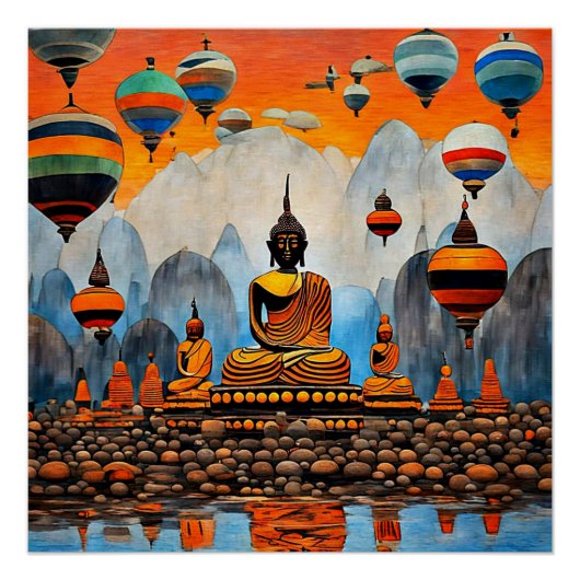 Balloons über dem Himalaya Poster (Vorderseite)