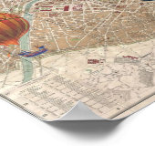 Balloons über Paris Vintag Frankreich Karte Poster (Ecke)