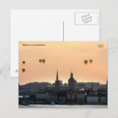 Balloons über Stockholm. Postkarte (Vorne/Hinten)