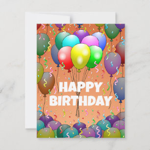 Balloons und Confetti Geburtstagskarte Feiertagskarte