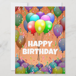 Balloons und Confetti Geburtstagskarte Karte