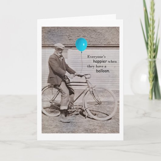 Balloons und ein Bike, Humor Note Card (Vorderseite)