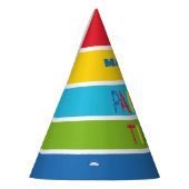 Balloons und Farbstreifen Party Zeit Partyhütchen (Links)