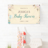 Balloons und Feathers Boho Babydusche Banner (Insitu)