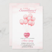 Balloons Valentine Themed Baby Dusche Einladung (Vorne/Hinten)