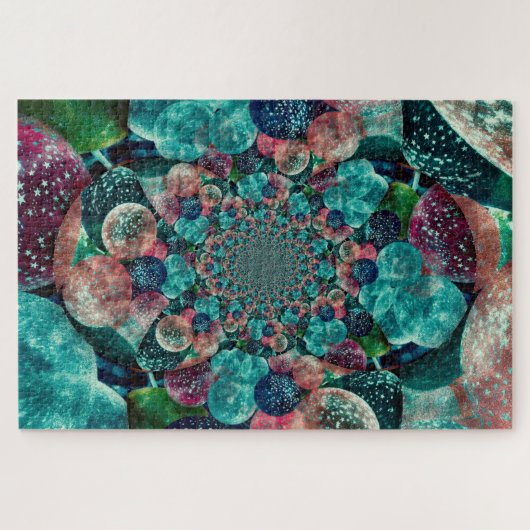 Balloons Vintag antikes dunkeltürkisfarbenes Aquam Puzzle (Horizontal)